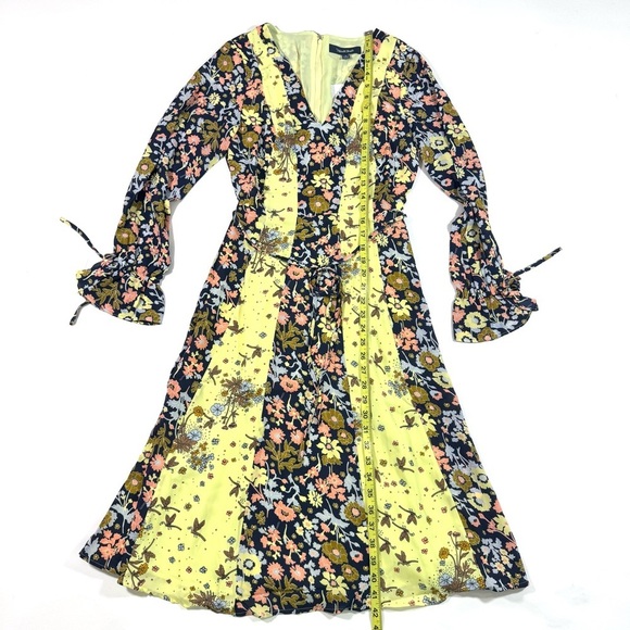 New ModCloth Unique Persona Midi Dress Yellow Navy Floral - Picture 8 of 8